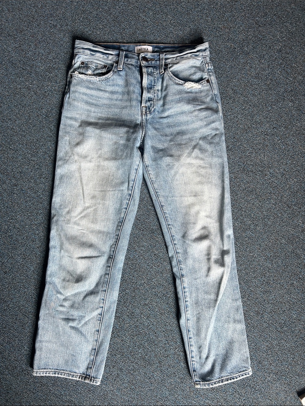 pistola Faded Light Blue Straight Leg Jeans